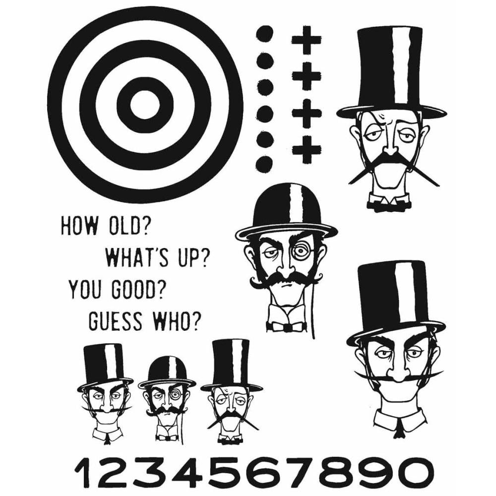 Tim Holtz Stampers Anonymous cling rubber stamps called Inquisitive, cms432