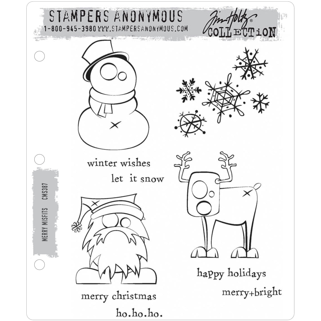 Merry Misfits ... 10 rubber stamps by Tim Holtz (CMS387)