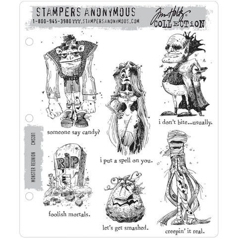 Tim Holtz Cling Stamps - Monster Reunion