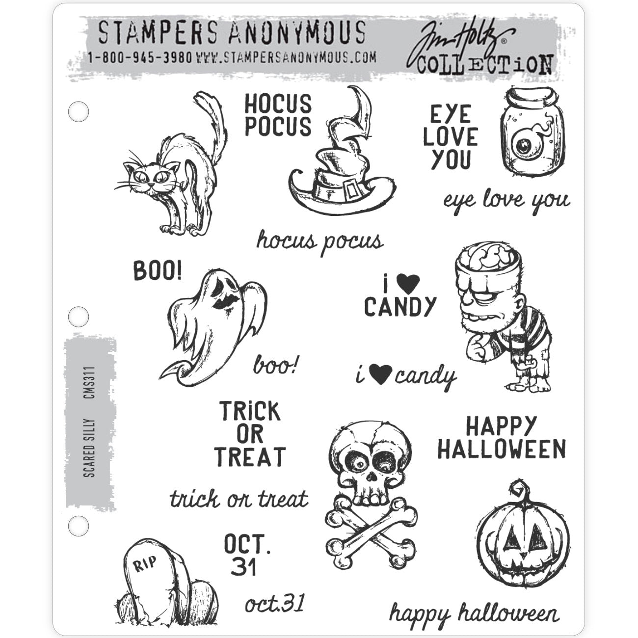 Tim Holtz Cling Stamps - Scared Silly