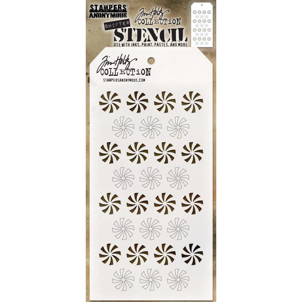 Shifter Stencil - Peppermint Pinwheels ... layering stencil by Tim Holtz (THS137)