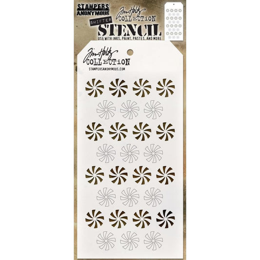 Shifter Stencil - Peppermint Pinwheels ... layering stencil by Tim Holtz (THS137)