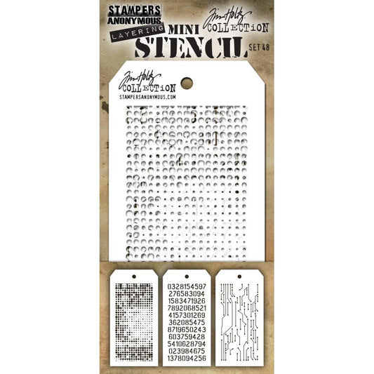 scientific inspired designs - Tim Holtz Layering Art Stencil for Mixed Media