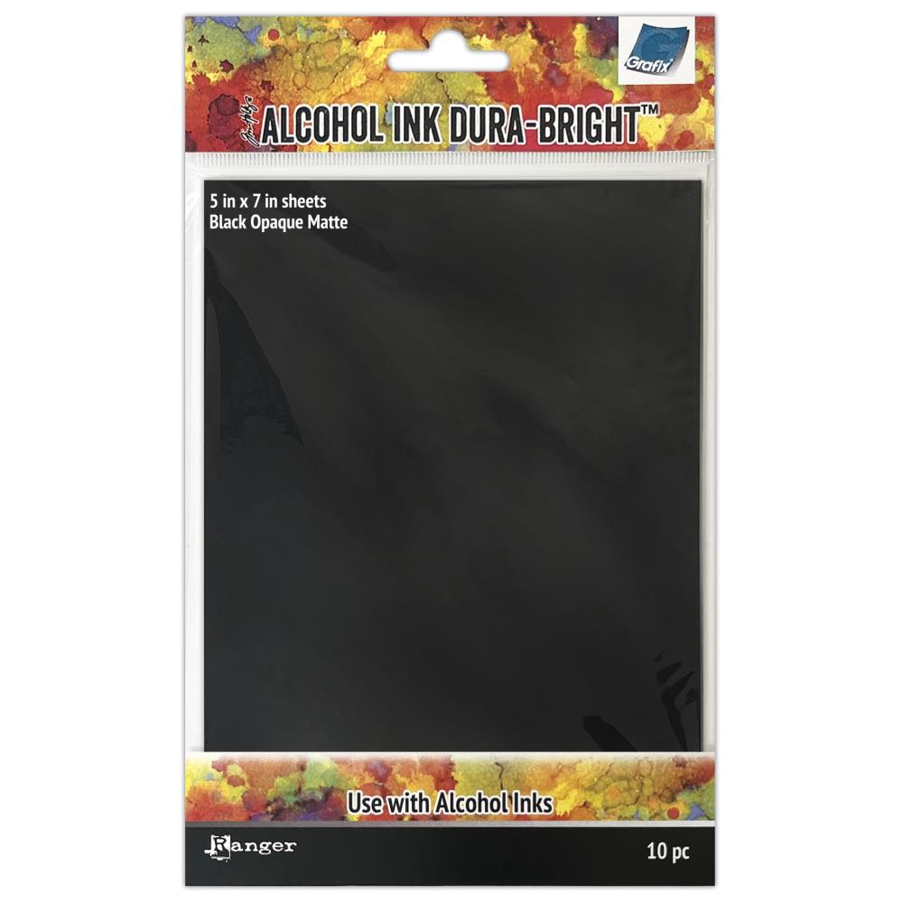 Tim Holtz - Alcohol Ink Surface - 5x7 - Dura-Bright Black Matte - 10 Sheets