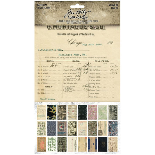 Tim Holtz Idea-Ology Surfaces - Backdrops Vol 3 - 24 Sheets, image of packed product