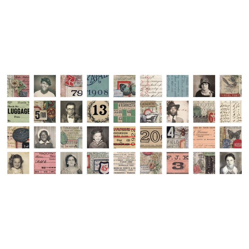 Tim Holtz Idea-Ology - Collage Tiles - 72 Pieces