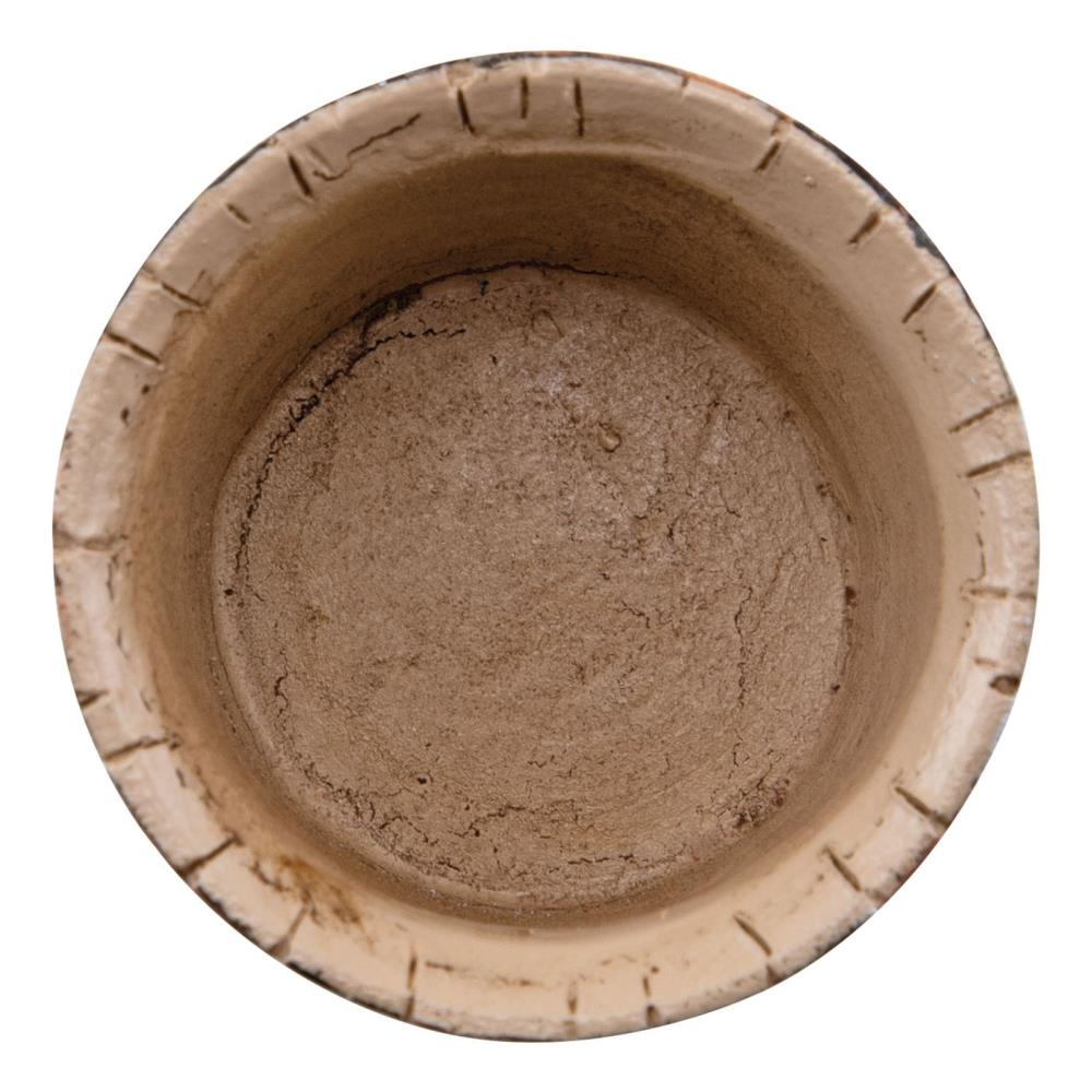 Example of one Mini Barrel - Idea-Ology Resin Models ... by Tim Holtz - Miniature dimensional faux wooden barrels made of resin for decor, assemblage projects, diorama, off-the-page marvels and party decor. Pack of 2 (two). Sizes (approx) : overall 1 1/2" wide x 1" high, base is 1 1/4" wide, view of the inside.