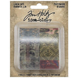 Patchwork Linen Design Tape, 2 Rolls ... by Tim Holtz Idea-Ology - 2 (two) rolls of decorative adhesive backed fabric strips each 1" wide, 3 yards (2.74 m) long. 1 (one) of each design (TH94230).  Add a touch of vintage with this pack of beautiful vintage textiles and tapestry prints. Textured and soft, Tim Holtz Linen Tape is easy to cut to size with scissors or a craft knife, then simply peel off the backing sheet and stick onto your surface.