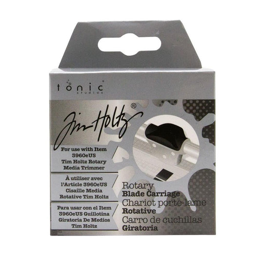 Replacement Blade with Carriage (for the Tim Holtz Rotary Media Trimmer) - by Tim Holtz and Tonic Studio ... a spare blade for a professional trimmer designed with makers in mind for all kinds of papercraft creativity. Pack contains 1 (one) Rotary Blade Carriage, 1 (one) Allen key and instructions.