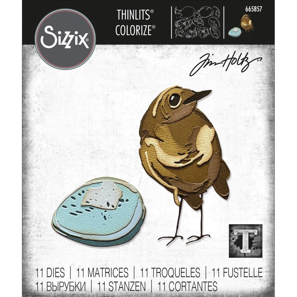 Bird and Egg ... Thinlits - Colorize Die Cutting Templates by Tim Holtz and Sizzix (no. 665857).