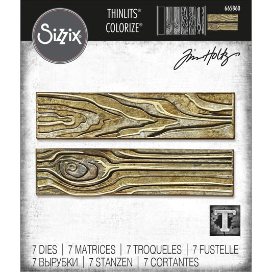 Woodgrain (panels)  ... Thinlits - Colorize Die Cutting Templates by Tim Holtz and Sizzix (no. 665860).