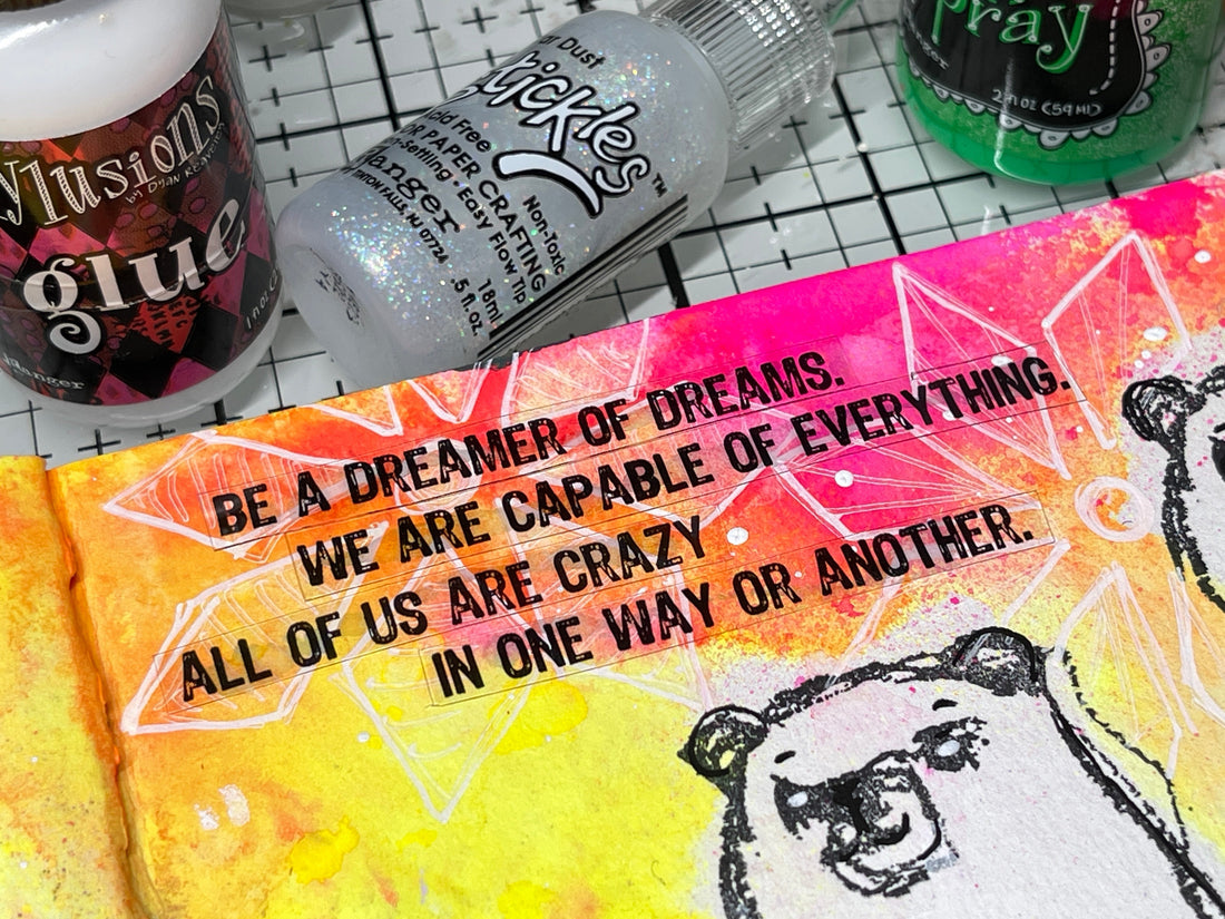 Neon Regal Bears - Art Journal Page