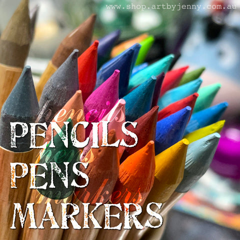 Pens, Pencils, Markers and their accessories at the Art by Jenny Australian online shop