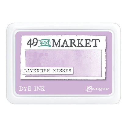 Lavender Kisses (pale purple) - Dye Ink Pad ... by 49 and Market, made by Ranger - Choose from 15 (fifteen) colours of highly pigmented dye-based blendable ink to use on paper and cardstock for journaling, cardmaking, scrapbooking, collage, mixed media, papercrafting adventures of all kinds. Stamp pad size is 3.88" x 2.75". Unlock endless creative possibilities with 49 and Market's highly pigmented dye ink manufactured by Ranger Ink in the USA. 