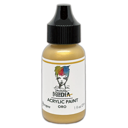 Dina Wakley MEdia - Acrylic Paint - 1oz Bottle - Any 1 Colour - NEW! Oro the Beautiful