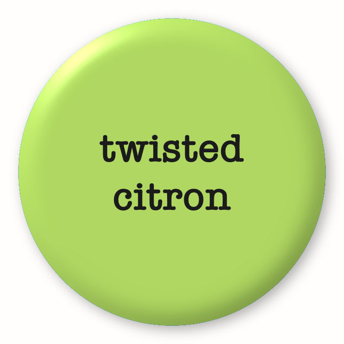 Twisted Citron - Tim Holtz Distress by Ranger - Image of a round spot with the colour name in the centre. To coincide with your choice of colour when purchasing Distress Paint, Spray Stain, Oxide Spray, Ink Pad, Oxide Ink Pad, Reinker, Oxide Reinker, Embossing Glaze, or Archival Reinker from Art by Jenny Online Shop in Australia. Please note, while we have taken care to show a close representation, the colour may vary between screens or different mediums (inks, oxides, etc).