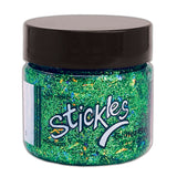 Medusa (green)  - Stickles Glitter Gel ... by Ranger - a thick tacky gel matte medium with an abundance of glittery goodness (glitters, speckles, sequins floating in clear and tinted gel mediums), available in 13 beautiful colours. Stickles Gel is a 1 fl oz (29ml) wide opening jar.