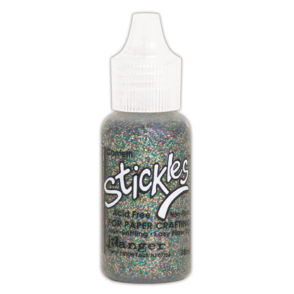 Confetti - Stickles by Ranger . Add a touch of magical sparkle everywhere you go with this beautiful and easy to use glitter glue! Stickles is a clear medium infused with an abundance of non-settling super fine sparkly glitters in a wild variety of colours. Use on papercrafts, scrapbooking, mixed media, cardmaking, visual arts of all kinds. Each bottle holds 18ml and has a fine tipped nozzle with an easy squeeze application. Once dry on porous surfaces, it is permanent and does not brush off.