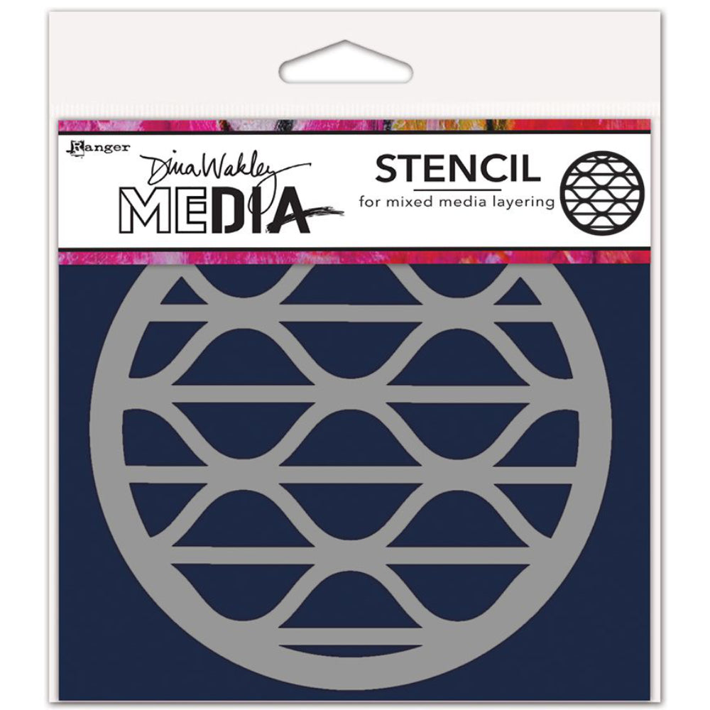 Groovy - Coaster Stencil - Dina Wakley MEdia ... Round stencil for layering colour, texture and patterns in mixed media, visual arts and papercrafts. 1 (one) circular piece 5 1/2" wide (14cm) with a cut out design featuring a very cool pattern of waves and lines. MDS84945

Apply this versatile pattern to your project in the background, create a cut-out window or use it as a featured element.