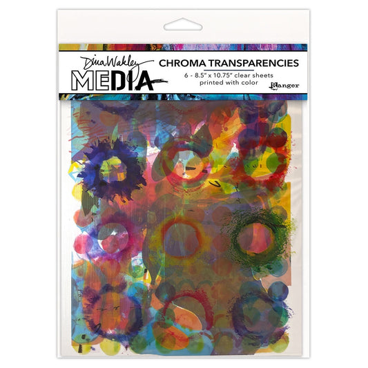 Dina Wakley Media - Chroma Transparencies - Painted Elements - 6 Sheets - NEW!
