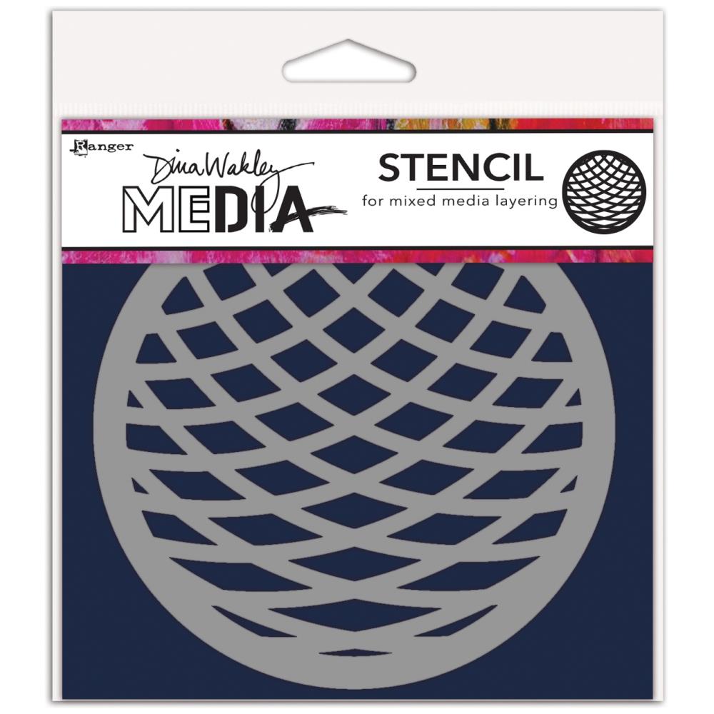 Squished - Coaster Stencil - Dina Wakley MEdia ... Round stencil for layering colour, texture and patterns in mixed media, visual arts and papercrafts. 1 (one) circular mask, 5 1/2" wide (14cm).&nbsp;

Layer this fantastic pattern designed by Dina Wakley, of squashed arched gridlines within a round frame onto your artwork. 