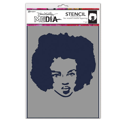 Proud Woman - Stencil - Dina Wakley MEdia ... Rectangular stencil with cutout portrait of female. Use for layering colour, texture and patterns in mixed media, visual arts and papercrafts. 1 (one) piece 6" x 9".&nbsp;

Layer this versatile stencil by Dina Wakley to add a fantastic portrait of a strong independent person (head) to your artwork quickly and easily. Apply the design to your project in the background or make it a featured element in your artwork. mds87731