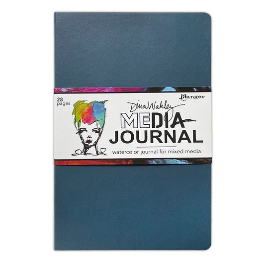 Watercolour Journal ... by Dina Wakley MEdia and Ranger. Blank creative art book featuring a blue hardcover and filled with 28 pages of white lightly textured heavyweight (300gsm) watercolour paper for Mixed Media, Journaling, Collage and Visual Arts.

Create anywhere and everywhere with this art journal filled with paper that will accept anything you wish to throw at it - even paint filled balloons (a la Pro Hart). The paper that can be used primed or unprimed for different effects. MDJ87830