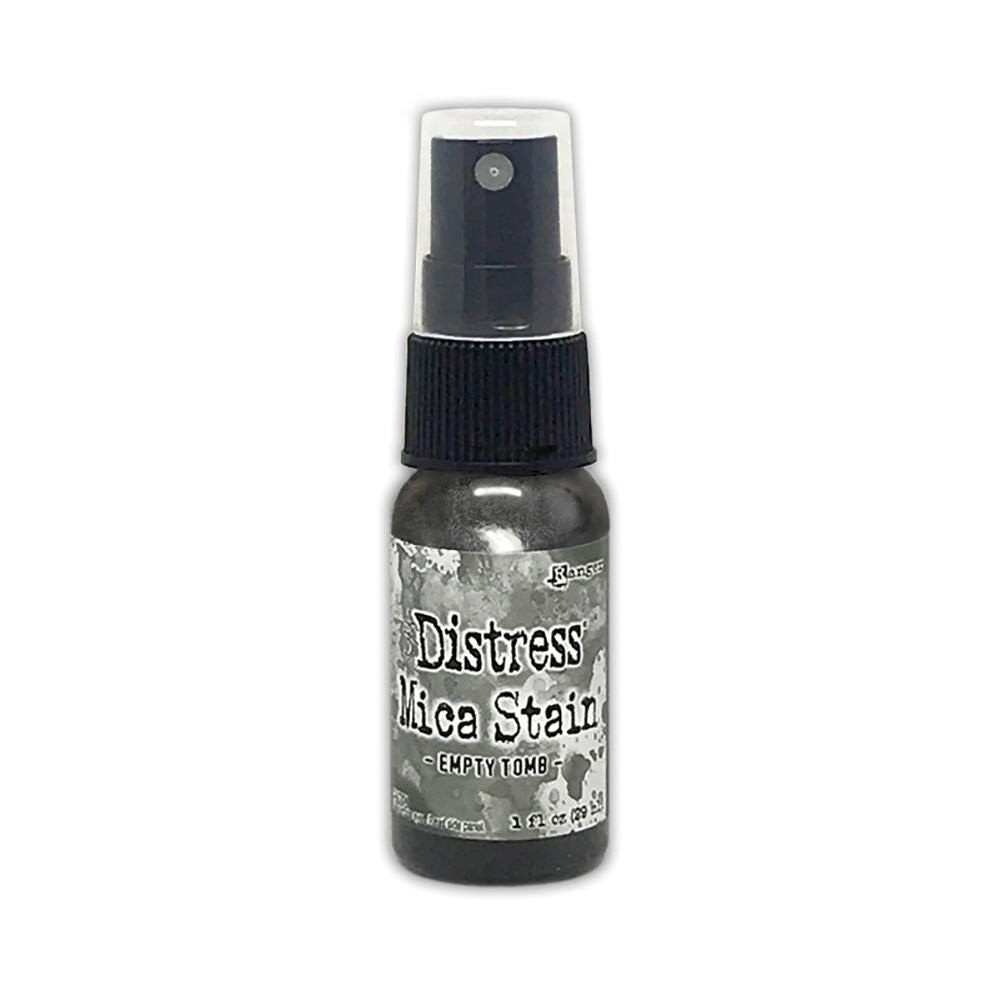Empty Tomb - Distress Mica Stain Spray - by Tim Holtz... multi-toned colours of pearlescent shimmery pigment ink fusion in a sprayer bottle, each holding 29ml (1oz). To use in mixed media, papercrafts, journaling, planners, scrapbooking, visual arts of all kinds. 