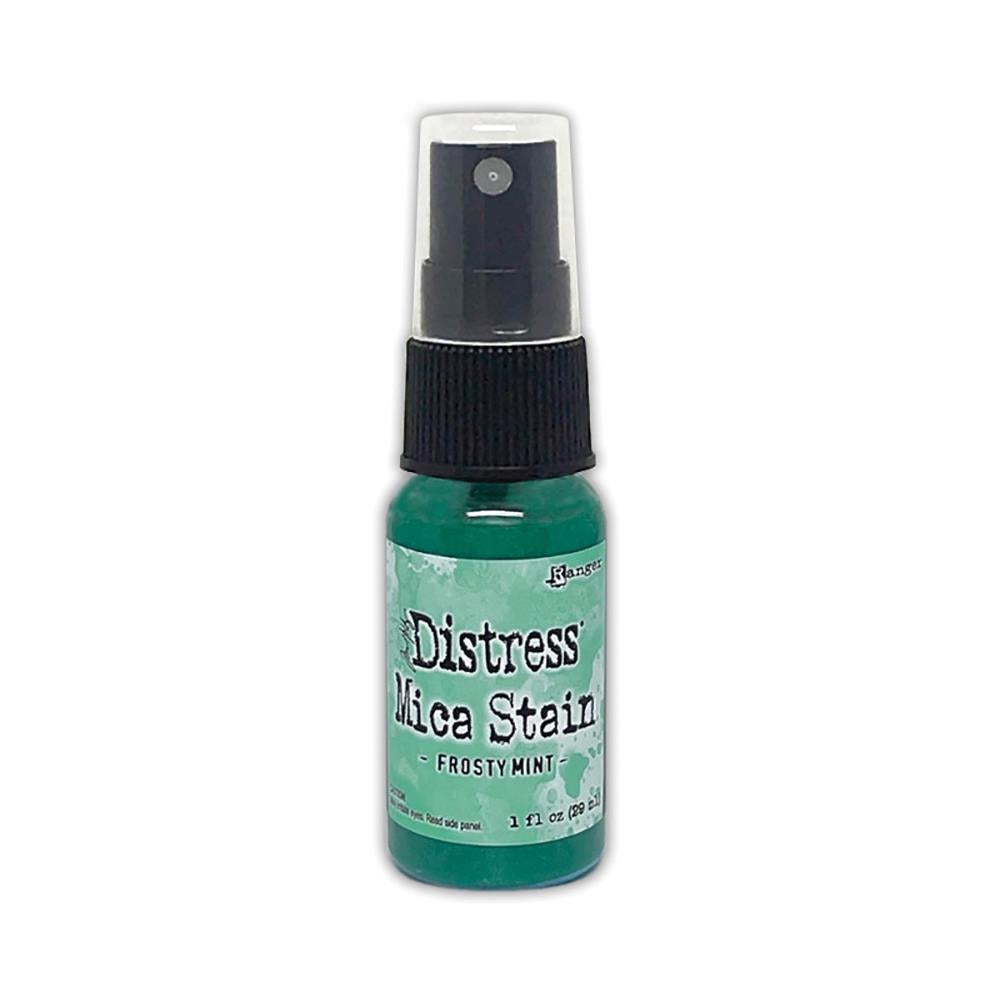 Frosty Mint (cool minty green) - Distress Mica Stain Spray - by Tim Holtz... multi-toned colours of pearlescent shimmery pigment ink fusion in a sprayer bottle, each holding 29ml (1oz). To use in mixed media, papercrafts, journaling, planners, scrapbooking, visual arts of all kinds. 