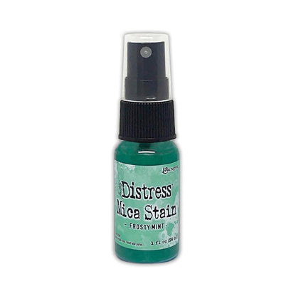Frosty Mint (cool minty green) - Distress Mica Stain Spray - by Tim Holtz... multi-toned colours of pearlescent shimmery pigment ink fusion in a sprayer bottle, each holding 29ml (1oz). To use in mixed media, papercrafts, journaling, planners, scrapbooking, visual arts of all kinds. 