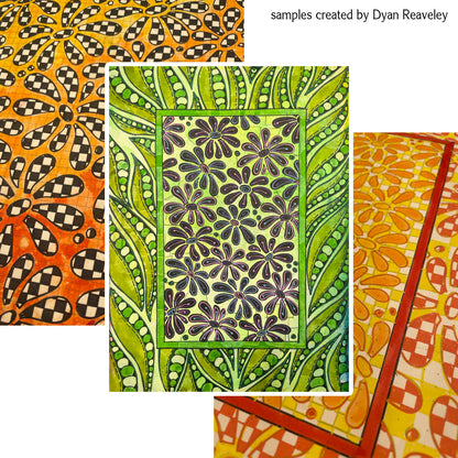 Dylusions Stencil - Small 5x8 - Field of Daisies - NEW!