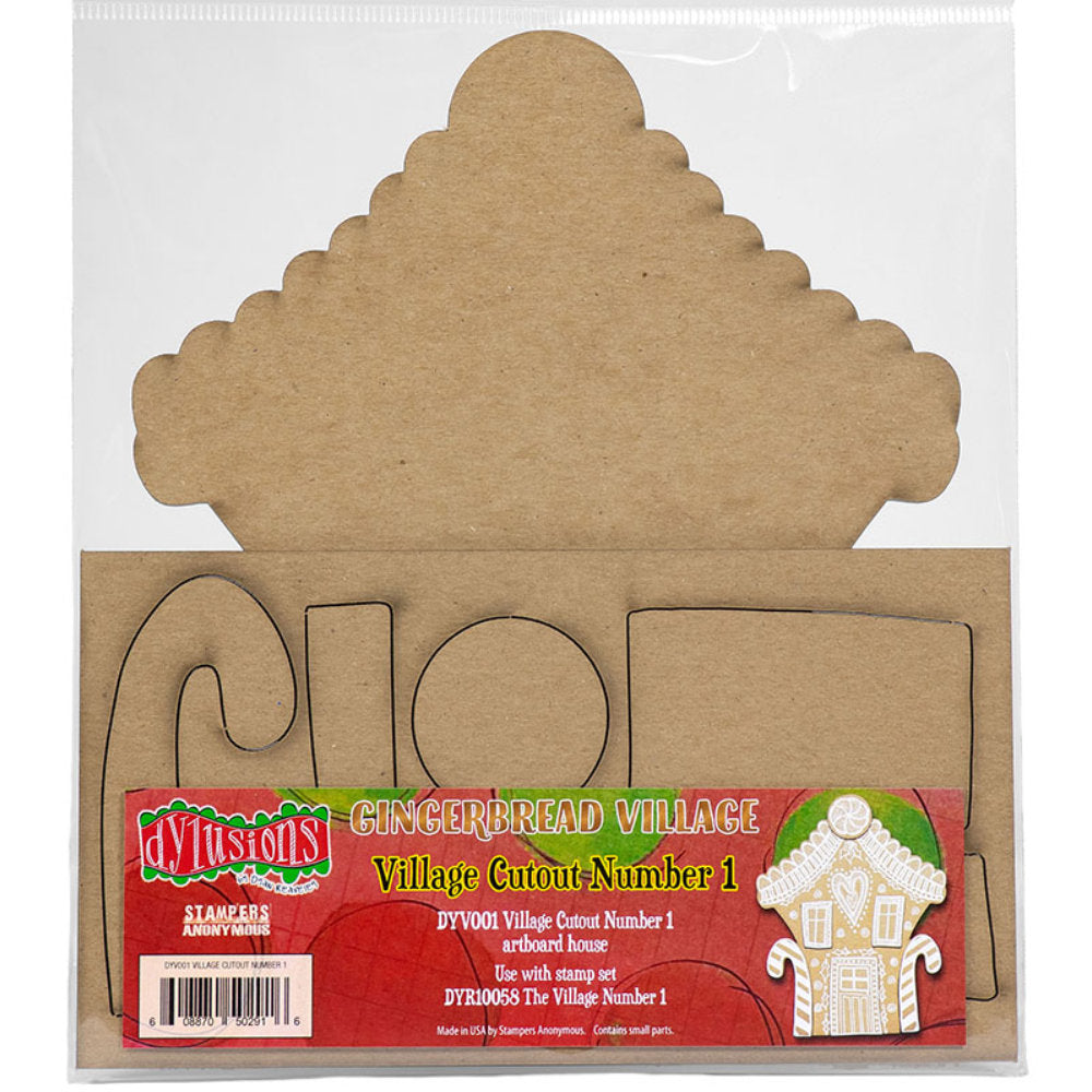 Dyan Reaveley's Dylusions Stampers Anonymous product image for DYV001 Village Cutout Number 1 Artboard House.
Decorate using the stamp set 'The Village Number 1 DYR10058 (sold separately) - which features original illustrations drawn by Dyan Reaveley in the spirit of Christmas. Mix and match with all the Dylusions stamps, Dyamond Rocks, Dyamond Pebbles, Paints, Inks and Puzzle Frames to create your own personalised seasonal decoration.