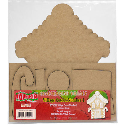 Dyan Reaveley's Dylusions Stampers Anonymous product image for DYV001 Village Cutout Number 1 Artboard House.
Decorate using the stamp set 'The Village Number 1 DYR10058 (sold separately) - which features original illustrations drawn by Dyan Reaveley in the spirit of Christmas. Mix and match with all the Dylusions stamps, Dyamond Rocks, Dyamond Pebbles, Paints, Inks and Puzzle Frames to create your own personalised seasonal decoration.