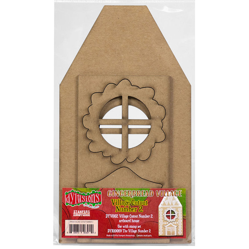 Dyan Reaveley's Dylusions Stampers Anonymous product image for DYV002 Village Cutout Number 2 Artboard House.
Decorate using the stamp set 'The Village Number 2 DYR10059 (sold separately) - which features original illustrations drawn by Dyan Reaveley in the spirit of Christmas. Mix and match with all the Dylusions stamps, Dyamond Rocks, Dyamond Pebbles, Paints, Inks and Puzzle Frames to create your own personalised seasonal decoration.