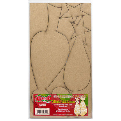 Dyan Reaveley's Dylusions Stampers Anonymous product image for DYV003 Village Trees Artboard tree kit.
Decorate using the coordinating stamp sets from the Village CutOut Series  (sold separately) - which features original illustrations drawn by Dyan Reaveley in the spirit of Christmas. Mix and match with all the Dylusions stamps, Dyamond Rocks, Dyamond Pebbles, Paints, Inks and Puzzle Frames to create your own personalised seasonal decoration.