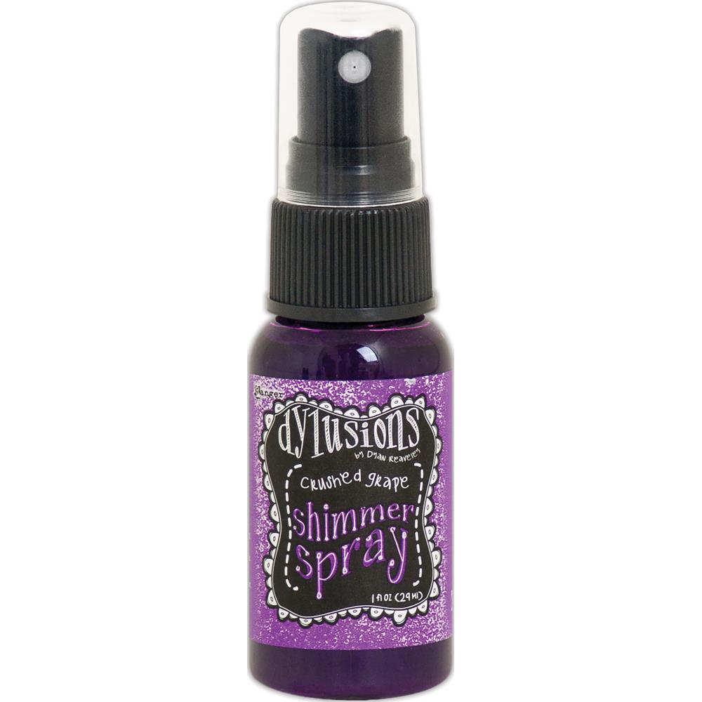 photo of Crushed Grape - Dylusions by Dyan Reaveley Shimmer Spray by Ranger . A gorgeous range of vibrant, mica rich, pearlescent and shimmery, colourful inks by Ranger. A watersoluble infusion of richly pigmented and or metallic mica blended into Dylusions ink with fine nozzle sprayer. Dylusions Shimmer Sprays are designed to meet Dyan Reaveley's specifications for art journaling and mixed media.