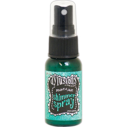 photo of Polished Jade - Dylusions by Dyan Reaveley Shimmer Spray by Ranger . A gorgeous range of vibrant, mica rich, pearlescent and shimmery, colourful inks by Ranger. A watersoluble infusion of richly pigmented and or metallic mica blended into Dylusions ink with fine nozzle sprayer. Dylusions Shimmer Sprays are designed to meet Dyan Reaveley's specifications for art journaling and mixed media.