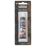 Wax ... Finnabair Art Alchemy by Prima Marketing - Creamy bees wax based mixed media medium for adding metallic and opalescent finishes to off-the-page models, home decor, sculpture, papercrafts, mixed media and visual arts. Image showing the tube of Matte Rusty Brown.