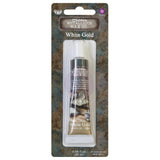 Wax ... Finnabair Art Alchemy by Prima Marketing - Creamy bees wax based mixed media medium for adding metallic and opalescent finishes to off-the-page models, home decor, sculpture, papercrafts, mixed media and visual arts. Image showing the tube of Metallique White Gold.