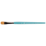 Lunar Blender Paint Brush, 1/2" wide - Princeton Select ... durable high quality all media paintbrush to use for decorating, painting, papercrafts, mixed media, creating art. One brush with blue wooden handle, silver ferrules, firm flat rounded tip, mixed synthetic bristles, half inch wide (1/2" or 12mm). Lunar Blenders are brushes for dry brushing, painting rounded shapes, blending colours, painting broad lines with rounded ends, filling in areas, roughing up paints or mediums for texture.