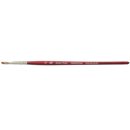 Angular Shader, 1/8" (one eighth inch) - Velvetouch All Media Paint Brush by Princeton... artist quality paint brush with flexible synthetic bristles as a flat brush angled to a straight chisel tip. Wooden handle with a velvety, lightweight and balanced feel. Ideal for painting, crafting, visual arts.