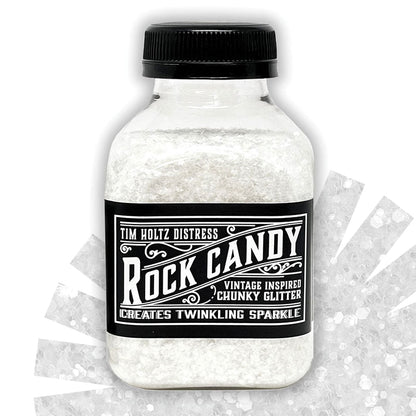 Chunky - Rock Candy Distress Dry Glitter - by Tim Holtz and Ranger ... A crystal clear, light sparkly multi-sized large chunky glitter. Jar contains 4.7oz (133g) jar.

Tim's 'Chunky' Distress Dry Glitter is a vintage inspired, multi-sized large translucent glitter which creates twinkling chunky sugary sparkle everywhere you go. TDR92681