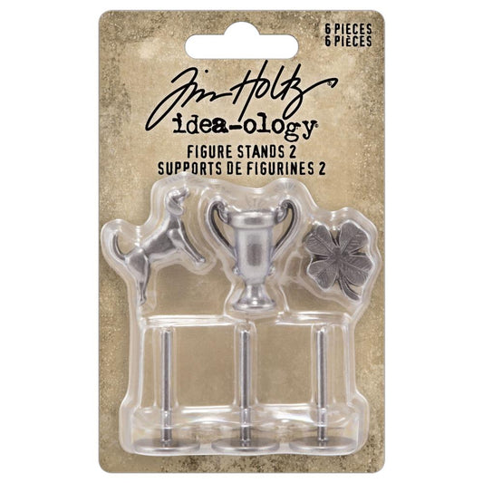 Tim Holtz Idea-Ology - Figure Stands 2 - Dog Trophy Clover - 6 Pieces - PreOrder Late May