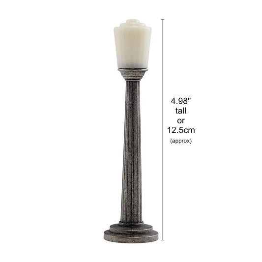 Lamp Post ... Idea-Ology Metal Adornments by Tim Holtz. With a tall silver coloured metal column to hold a removable light fitting, this vintage inspired lamppost is perfect for use as embellishments in mixed media, display makes, home decor, all kinds of visual creative arts. 1 (one) lamppost made of 2 parts (stem and light), approx 4.98" tall. Photo of the light with dimensions marked. TH94497