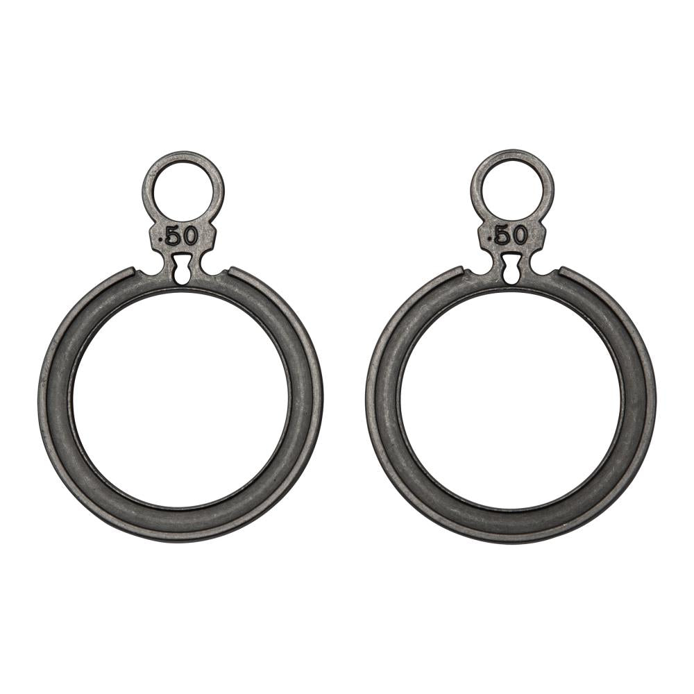 Optic Frames ... Idea-Ology Adornments by Tim Holtz. 2 (two) round open frames with tabs, each made of metal, used for mixed media, decorating ornaments, home decor makes and visual arts.&nbsp;  Tim Holtz Idea-Ology Metal Adornments are finished in an antique style pewter colour. Ideal for all kinds of excuses to create. Sizes (approx) : overall the Optic Frame is 37mm x 50mm high, inner circle area is 28mm x 28mm, top ring is 10mm wide with an 8mm wide inner space.TH94375