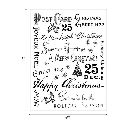 Christmas - Collage Paper ... by Tim Holtz Idea-Ology - Fine tissue paper printed with black and white designs, perfect for layering with collage, cardmaking, scrapbooking, journaling, mixed media and other papercrafts and visual arts. 30 (thirty) sheets, 15 (fifteen) designs, each 4 5/8" x 6". TH94409. The designs in this pack feature seasonal greetings, blueprint of arches, typed sayings, sheet music, pine cones, signs and labels, beautiful leaves and foliage, and more. Image of sheet size.