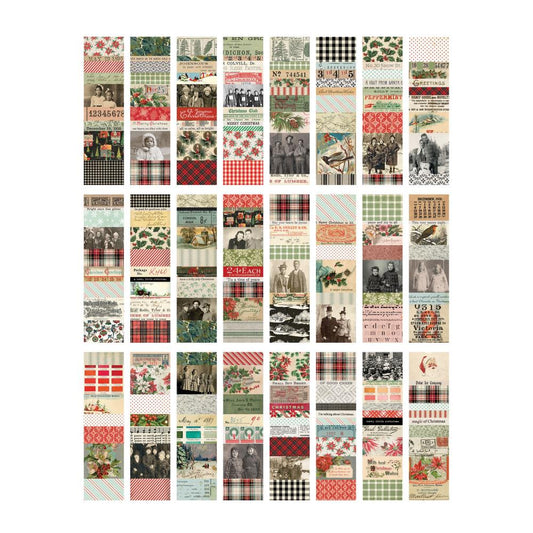 Tim Holtz Idea-Ology - Ephemera - Collage Strips Large - Christmas - 57x225mm - 9in Long - 30 Pieces
