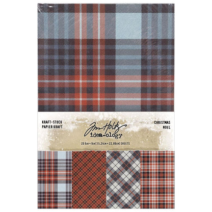 Tim Holtz Idea-Ology Surfaces - Kraft Stock 6x9 - Sparkle Christmas - 20 Sheets
