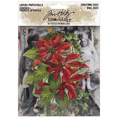 Layers and Paper Dolls - Christmas 2023 ... Idea-Ology by Tim Holtz - beautiful and versatile, this pack is full of vintage photographs and salvaged festive Christmas elements, used for decorations, displays and ornaments, mixed media, cardmaking, papercraft, scrapbooking and visual arts. 68 (sixty eight) die cut pieces printed on heavyweight paper with a matte finish. 