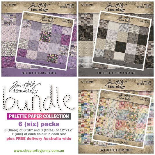  This Idea-Ology scrapbooking paper is full of beautiful designs from the Tim Holtz Palette Paper Collection, double sided vintage imagery for papercrafts.